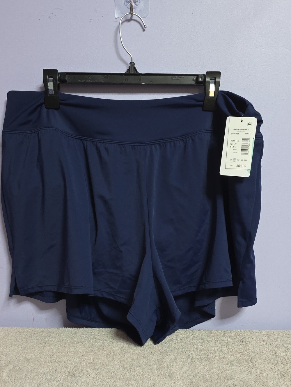 Swim Solutions Navy Blue Women’s Athletic Swim Shorts